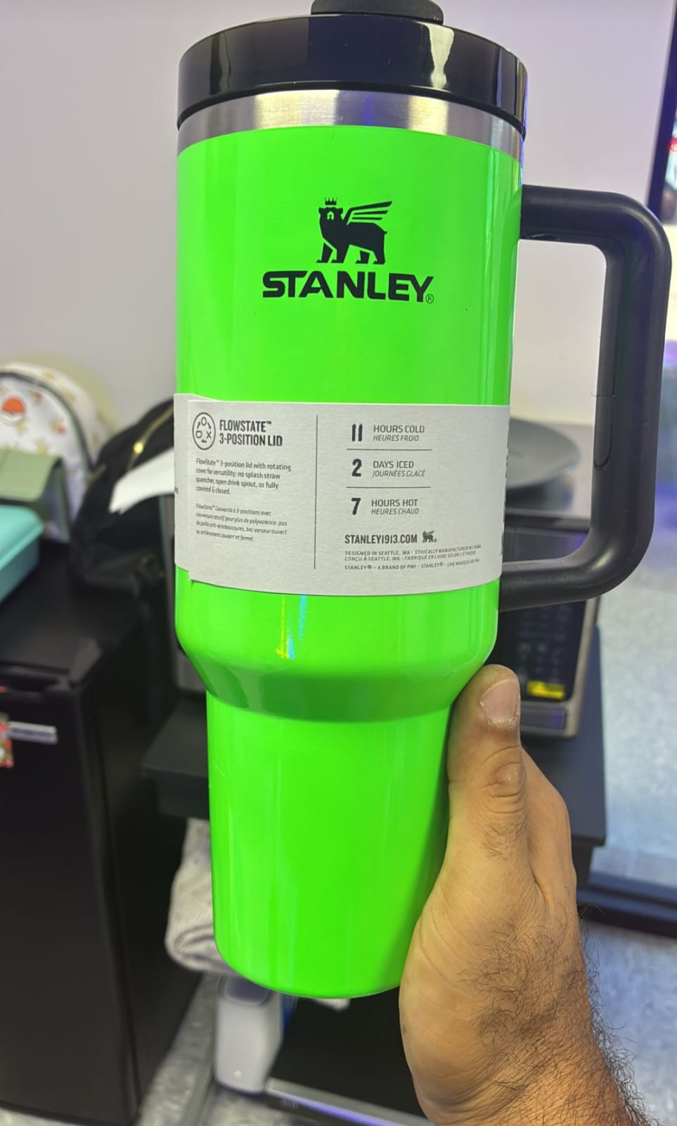 Stanley 40 oz Tumbler Neon Green – Quencher H2.0 FlowState Stainless Steel Travel Tumbler