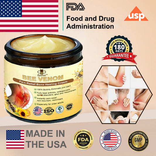 ⭐✅Official Store: flysmus™ Bee-Venom Pain-Relief Bone Healing Cream👨‍⚕️ Orthopaedic Association（AAOS）Approved(Reducing joint swelling, pain, stiffness, redness, warmth, soreness, and joint fatigue)