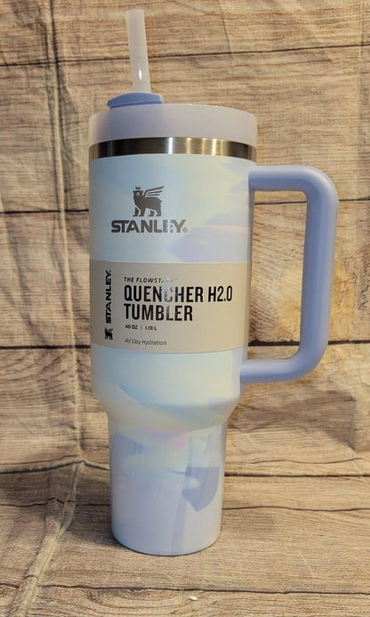 NEW Stanley 40 oz Tumbler COOL SERENE BRUSHSTROKE CLEAN SLATE Valentine's Day Quencher H2.0 FlowState
