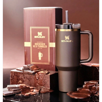 LTD Edition Chocolate Gold Stanley Cup Quencher H2.0 FlowState Tumbler 40oz NWT
