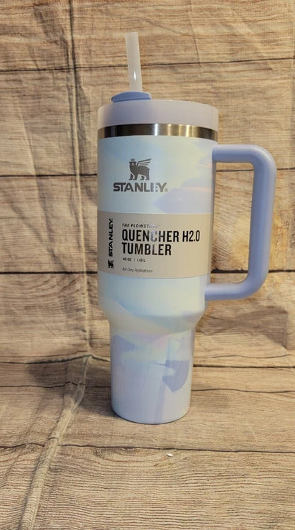 NEW Stanley 40 oz Tumbler COOL SERENE BRUSHSTROKE CLEAN SLATE Valentine's Day Quencher H2.0 FlowState
