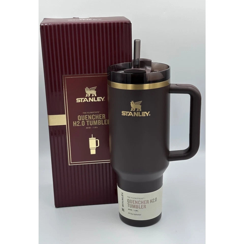 LTD Edition Chocolate Gold Stanley Cup Quencher H2.0 FlowState Tumbler 40oz NWT