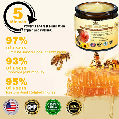 ⭐✅Official Store: flysmus™ Bee-Venom Pain-Relief Bone Healing Cream👨‍⚕️ Orthopaedic Association（AAOS）Approved(Reducing joint swelling, pain, stiffness, redness, warmth, soreness, and joint fatigue)